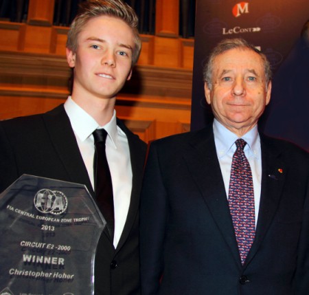 CHRIS HÖHER - Gesamtsieger der FIA CEZ Meisterschaft 2013 mit FIA Präsident Jean Todt
